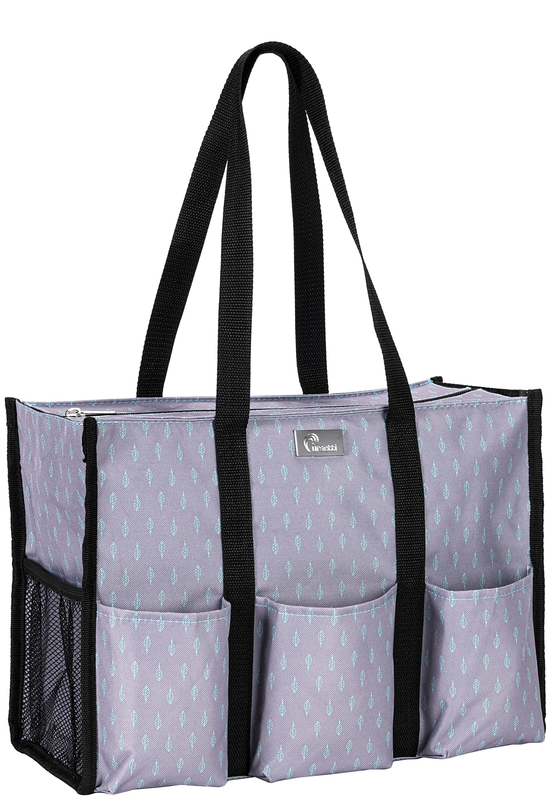 Pursetti Utility Tote Bag with Multiple Pockets & Compartments - Durable Work Tote for Nurses, Teachers & Professionals - Perfect as Women's Office Bag, Craft Organizer & Everyday Carry-all (Ideal for Hospital Shifts, Classroom Supplies & DIY Projects)