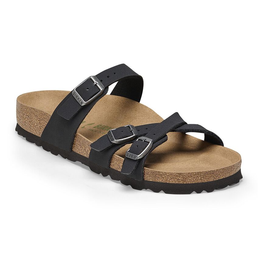 Birkenstock Franca Vegan Black Sandals - Comfortable & Stylish Vegan Shoes for Women | Perfect for Casual Wear, Beach & Summer Outfits