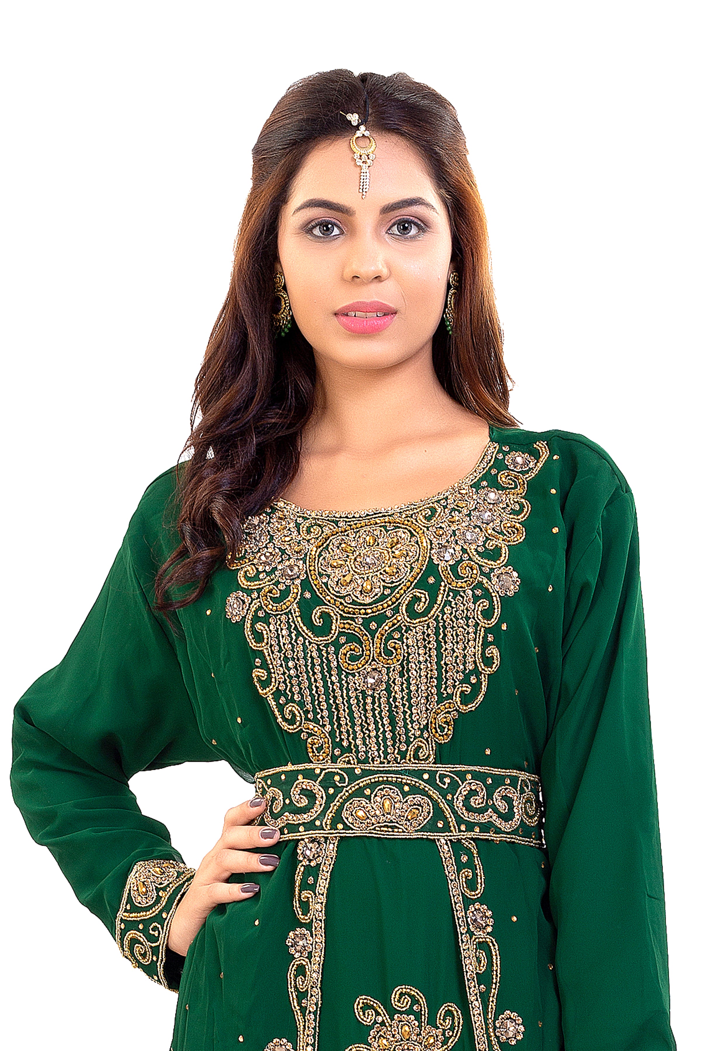 Traditional Algerian Kaftan Maxi Dress 7903 | Elegant Long Flowy Islamic Abaya for Women | Perfect for Eid, Weddings & Special Occasions