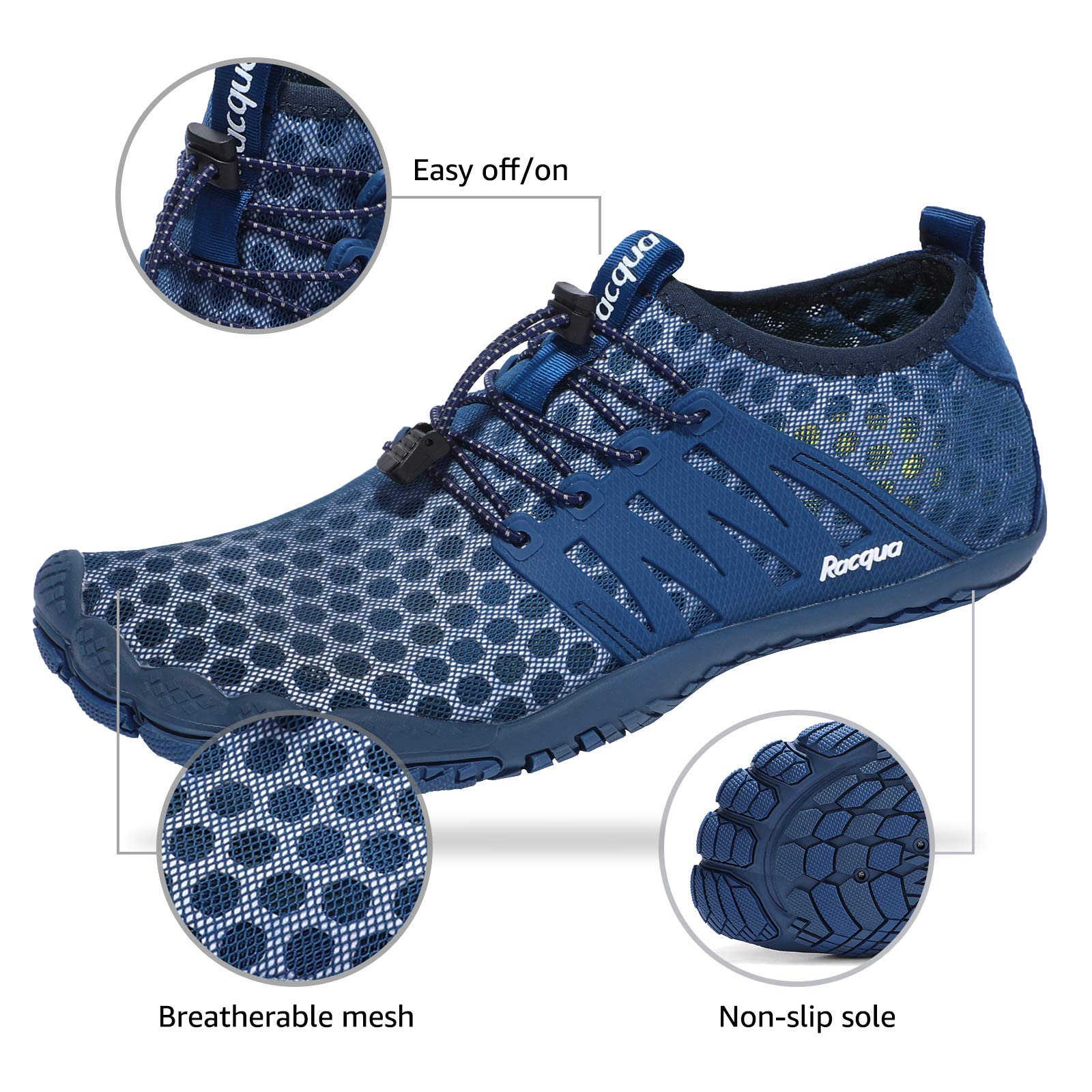 **Racqua Composite Mesh Water Shoes for Men & Women – Lightweight Quick-Dry Aqua Shoes for Swimming, Beach, Surfing & Outdoor Activities**