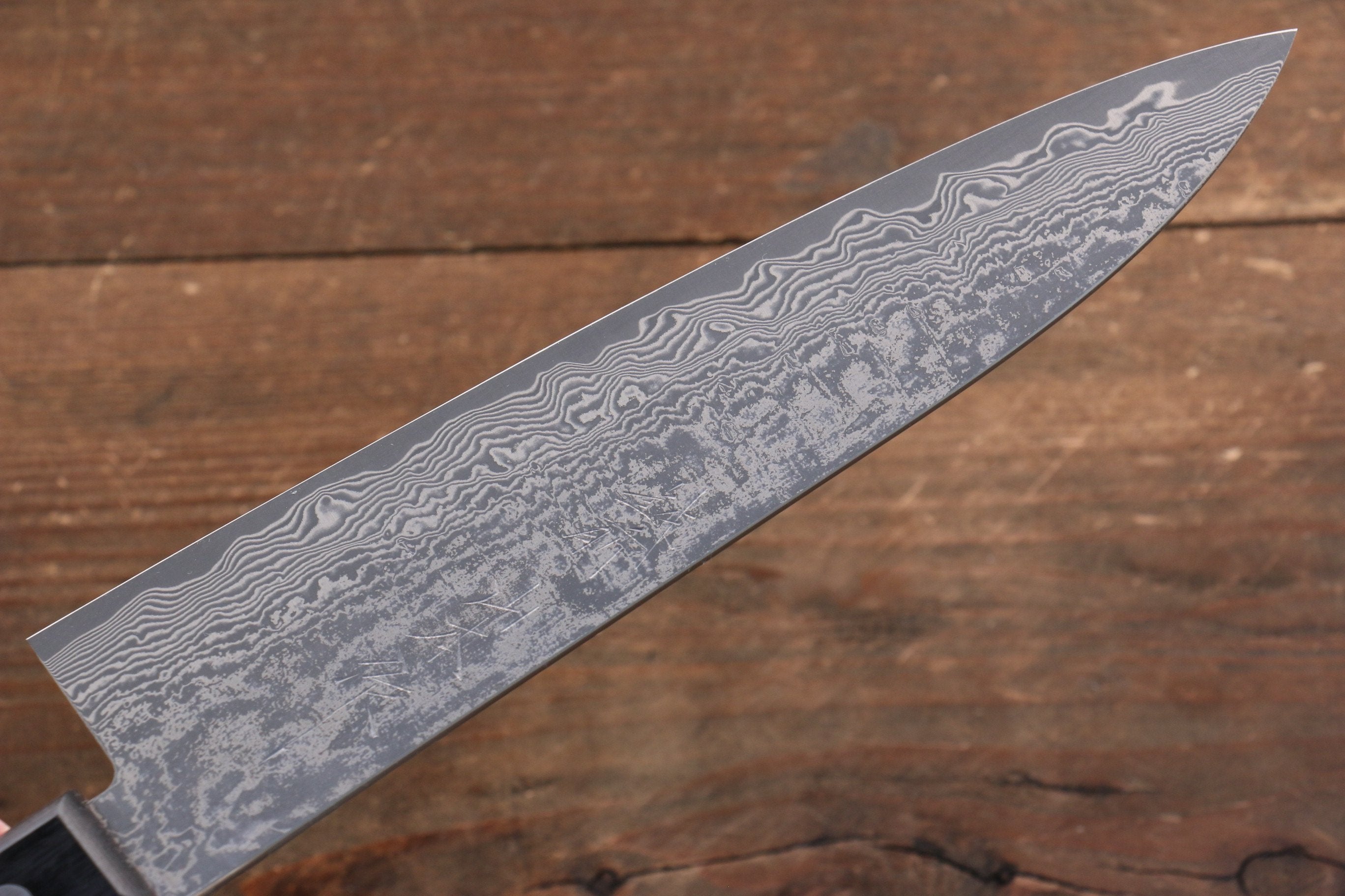 Premium Nao Yamamoto VG10 Black Damascus Gyuto Chef Knife 180mm - Japanese High Carbon Stainless Steel Blade with Black Pakka Wood Handle - Perfect for Sushi, Meat Slicing & Professional Cooking