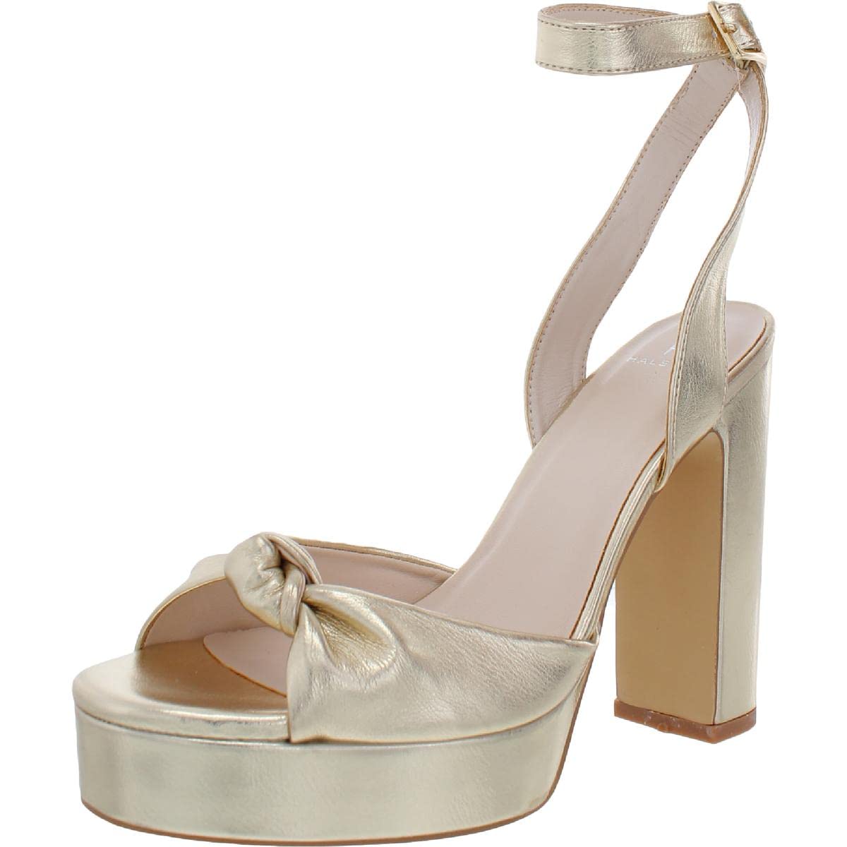 Halston Venice Women's Faux Leather Ankle Wrap Platform Dress Sandals - Stylish & Comfortable Heels for Parties, Weddings & Evening Events