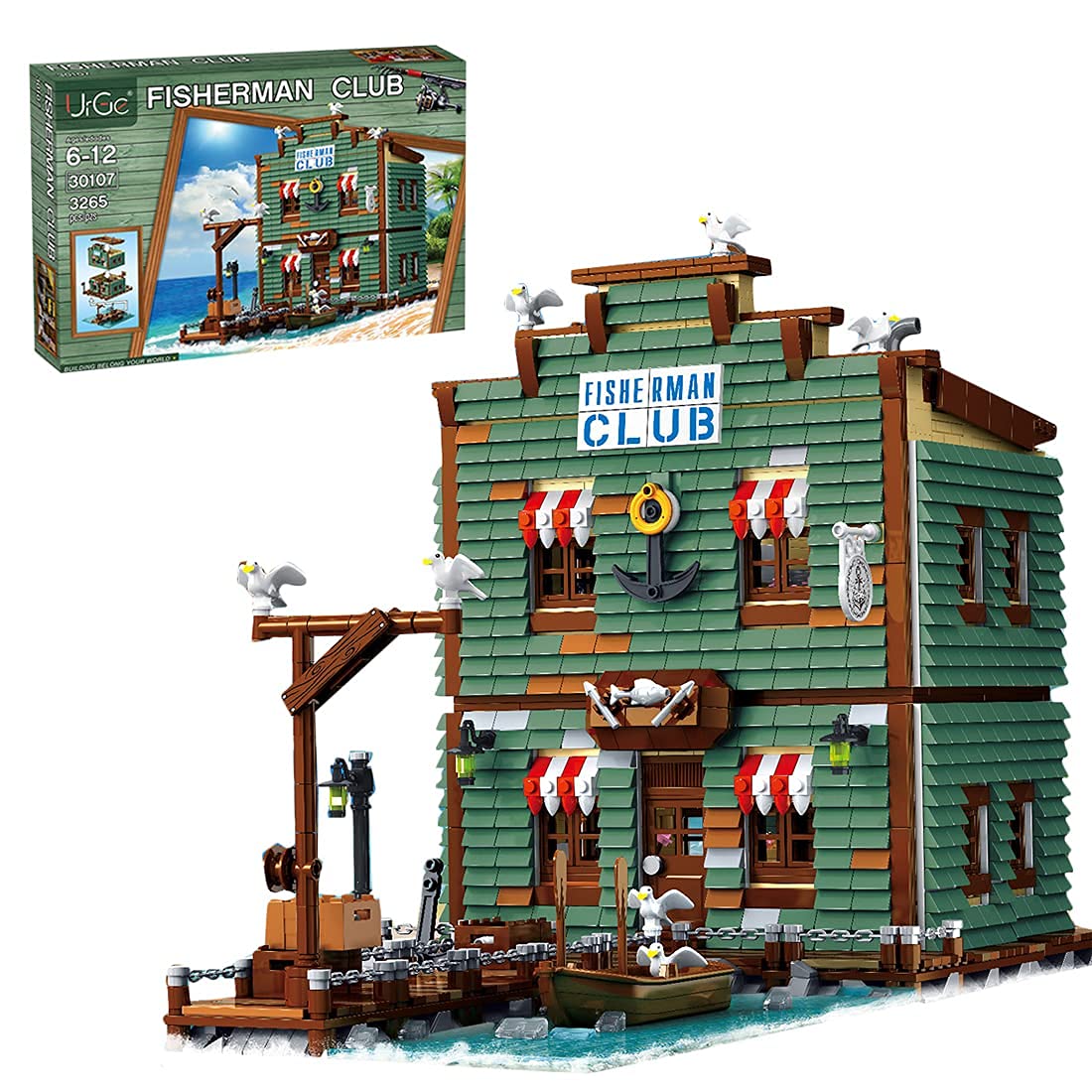 TCXSSL Beach Lighthouse Modular House Model Set - 3452 Piece Building Blocks Compatible with Lego 21310 Old Fishing Shop - Beach Street View Series - Perfect for Home Decoration, Gift Giving & Creative Play