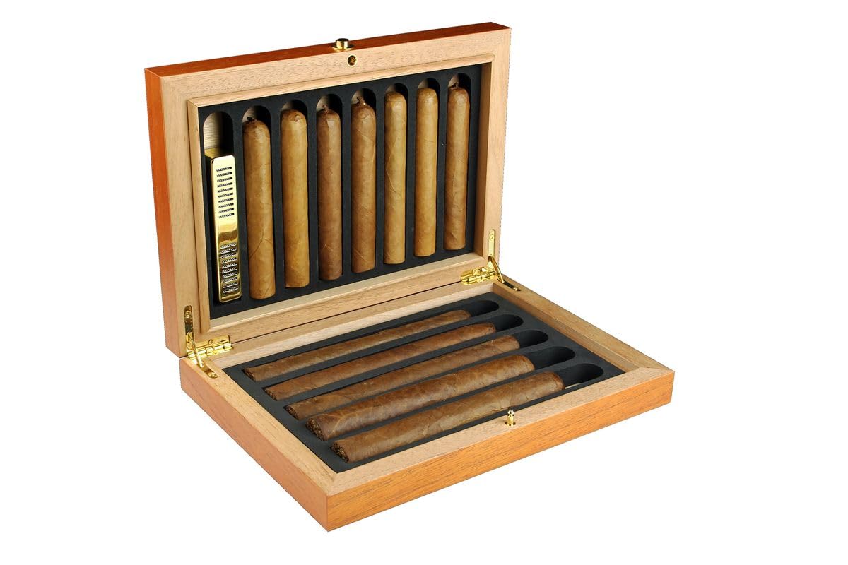Premium Travel Humidor with Spanish Cedar - Perfect for Cigar Aficionados on the Go, Camping & Business Trips