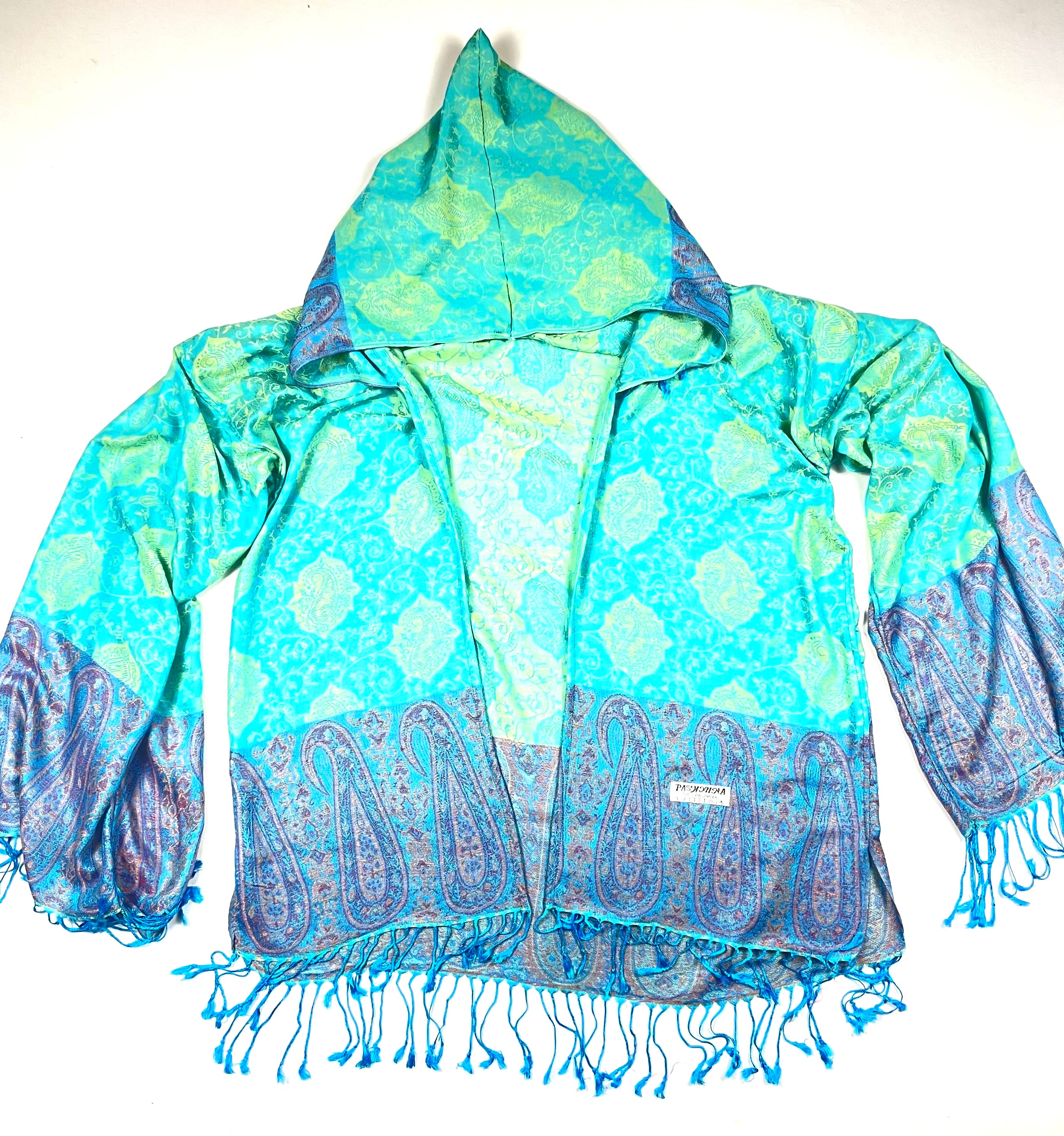 PASH ROBE - Luxurious Teal Paisley Print Womens Kimono Robe | Soft Lightweight Bathrobe for Spa, Lounge & Beach Cover-Up