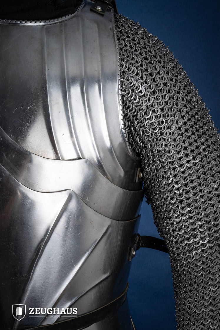Gothic Cuirass Polished Steel Armor - Medieval Knight Costume for Cosplay, LARP & Renaissance Fairs | Perfect for Halloween & Historical Reenactments