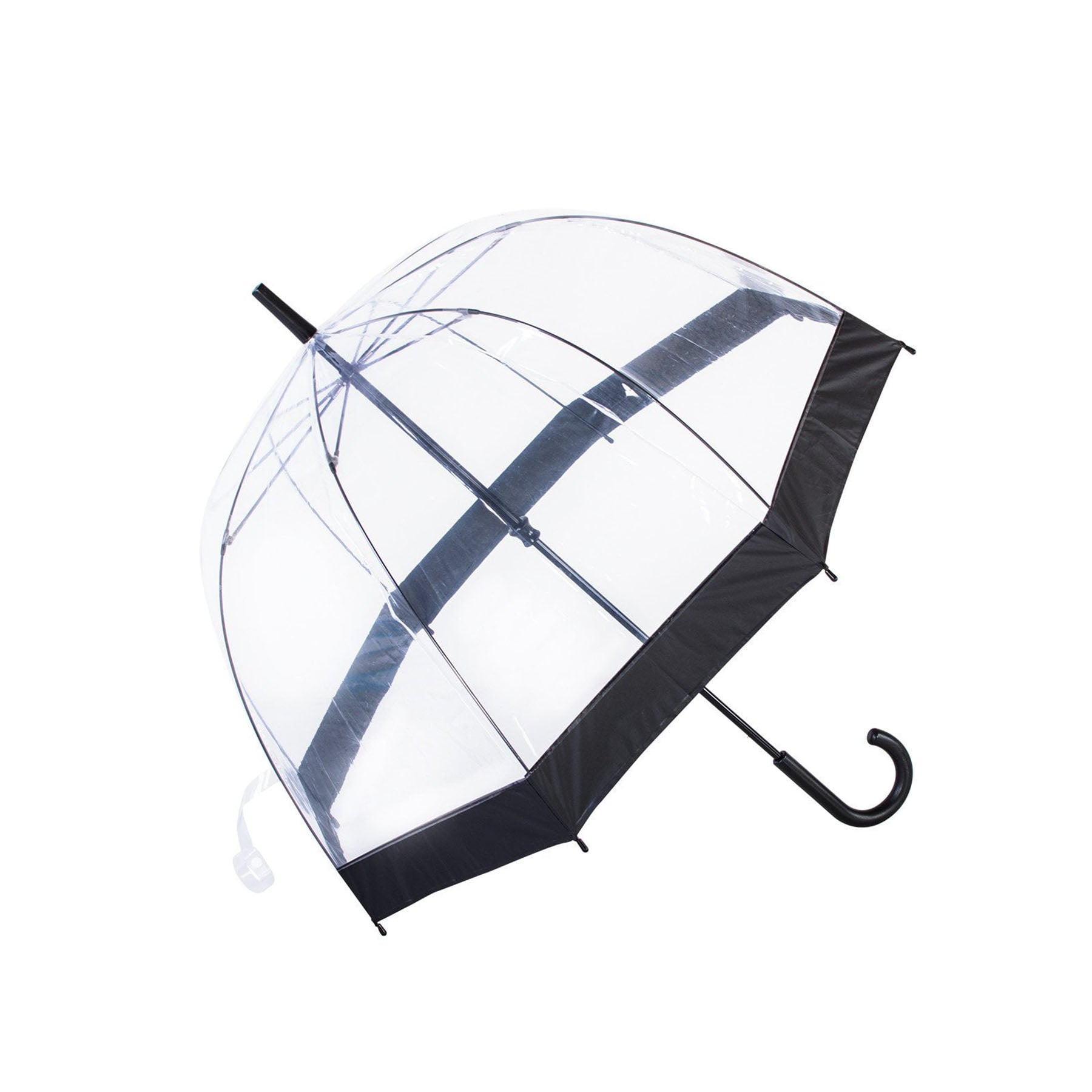 Knirps Belami Clear POE Dome Stick Umbrella with 10cm Black Border - Windproof Compact Travel Umbrella for Rainy Days & Outdoor Activities