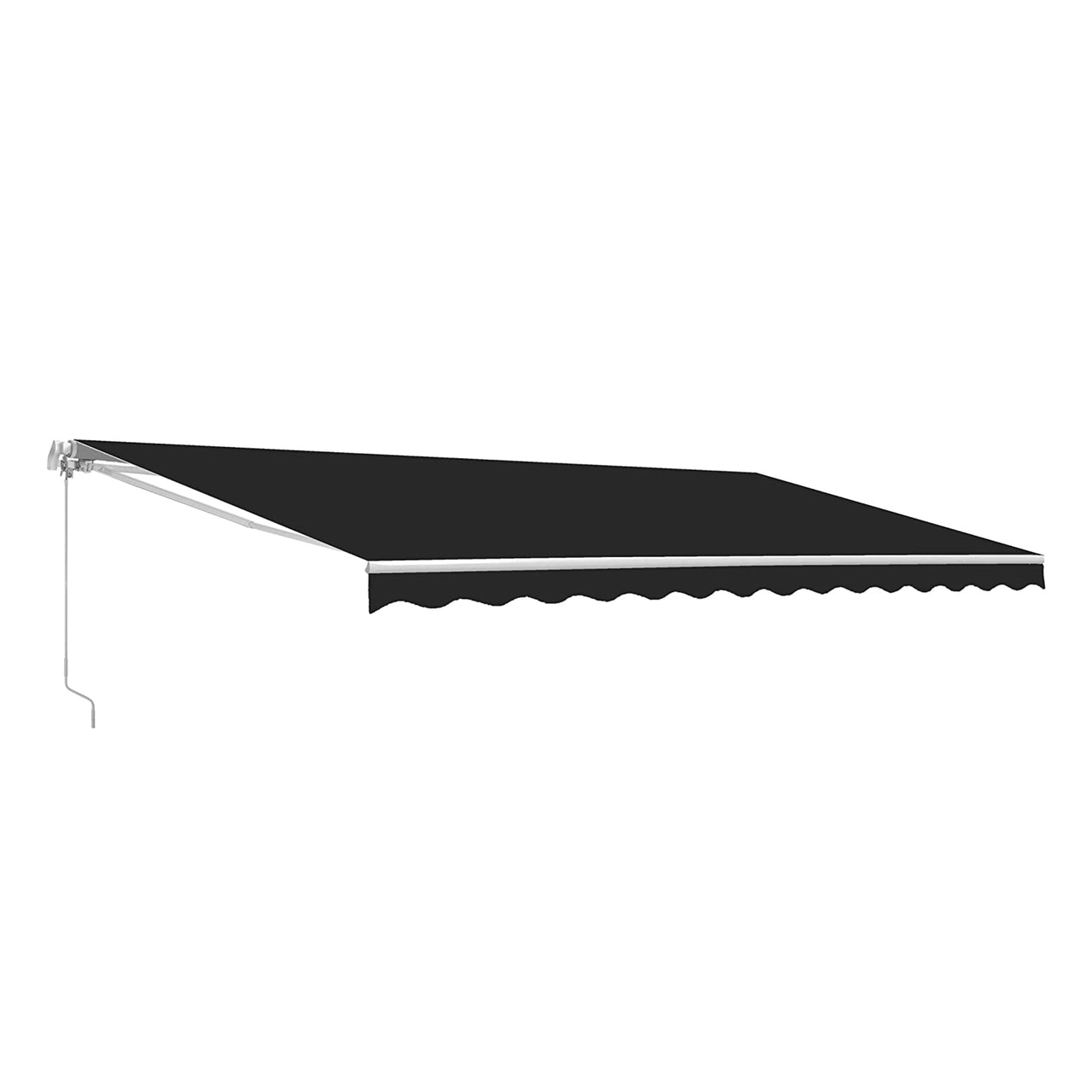 Aleko 12x10 Feet Motorized Retractable Patio Awning - White Frame with Black Canopy | Perfect for Outdoor Shade in Backyard, Deck, or Poolside