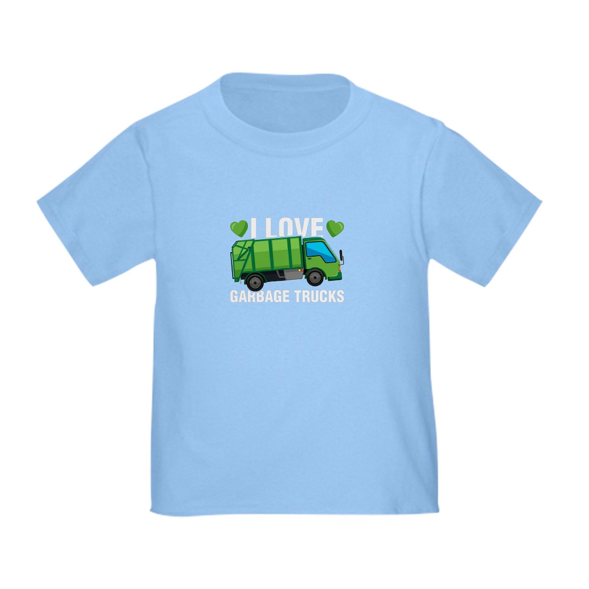 I Love Garbage Trucks Toddler T-Shirt - 100% Cotton Cute Graphic Tee for Kids | Perfect for Playdates, Preschool & Truck Lovers