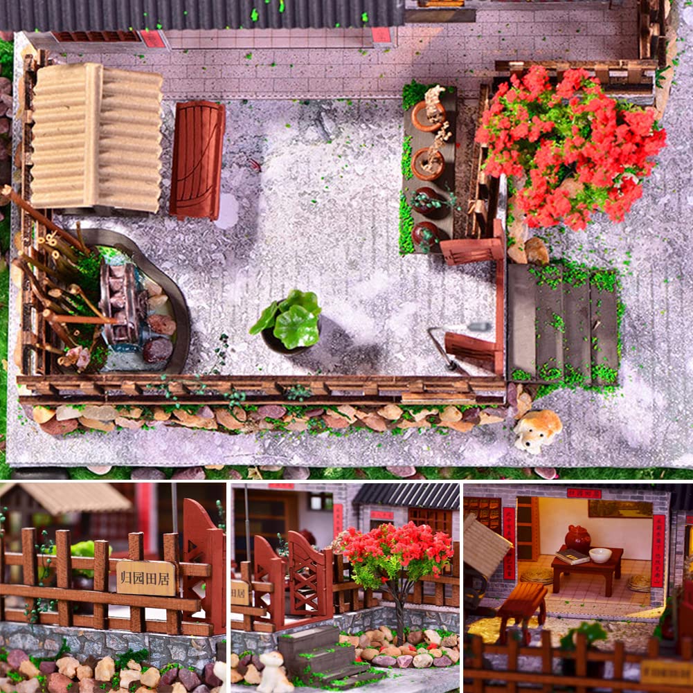 DIY Miniature Dollhouse Kit - Chinese Country Garden Building Model, Handmade Educational Craft Toy for Adults & Teens | Perfect for Home Decor, Gifts & Relaxation