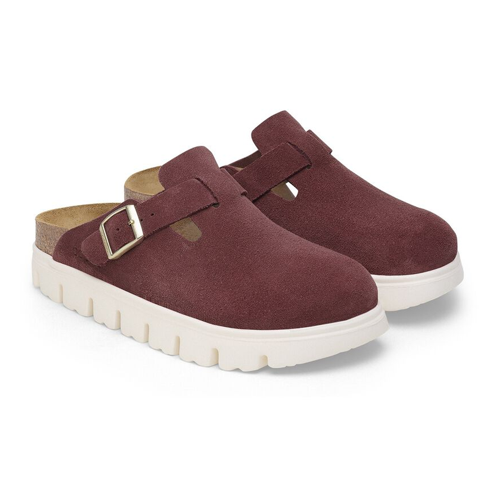 Birkenstock Boston Women's Chunky Narrow Clog - Berry Crush Suede | Comfortable Slip-On Shoes for Casual Wear, Home & Office