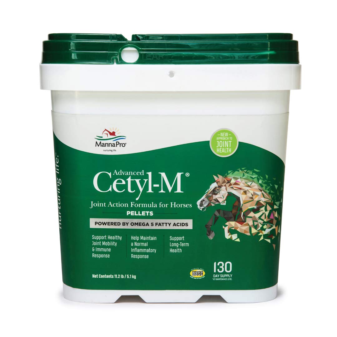 Manna Pro Cetyl-M Joint Supplement for Horses - Omega 5 Fatty Acids Formula - 11.2 LB Pellets for Joint Health & Mobility - Ideal for Senior Horses & Performance Equines