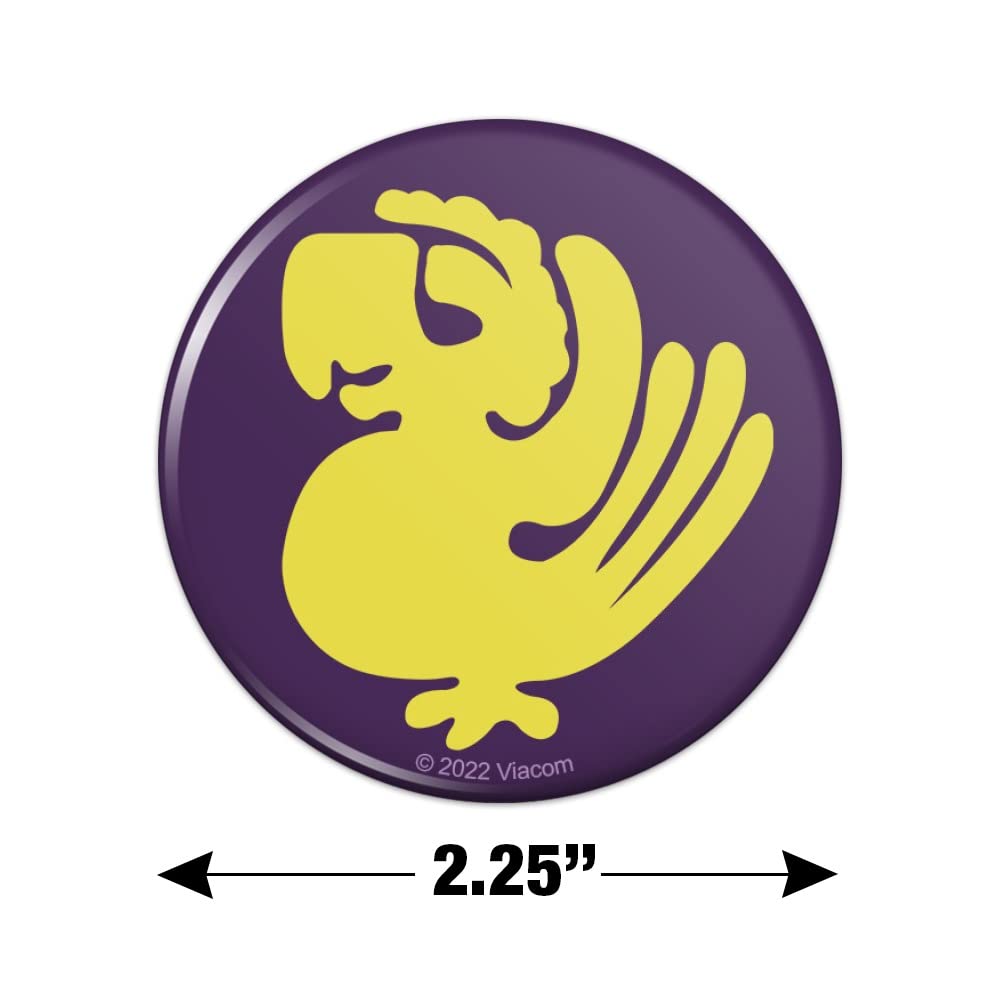 Hidden Temple Purple Parrots Kitchen Refrigerator Locker Button Magnet - Fun Retro Fridge Decor for 90s Nostalgia Fans & Game Show Enthusiasts - Perfect for Kitchens, Offices, Dorm Rooms & Collectors