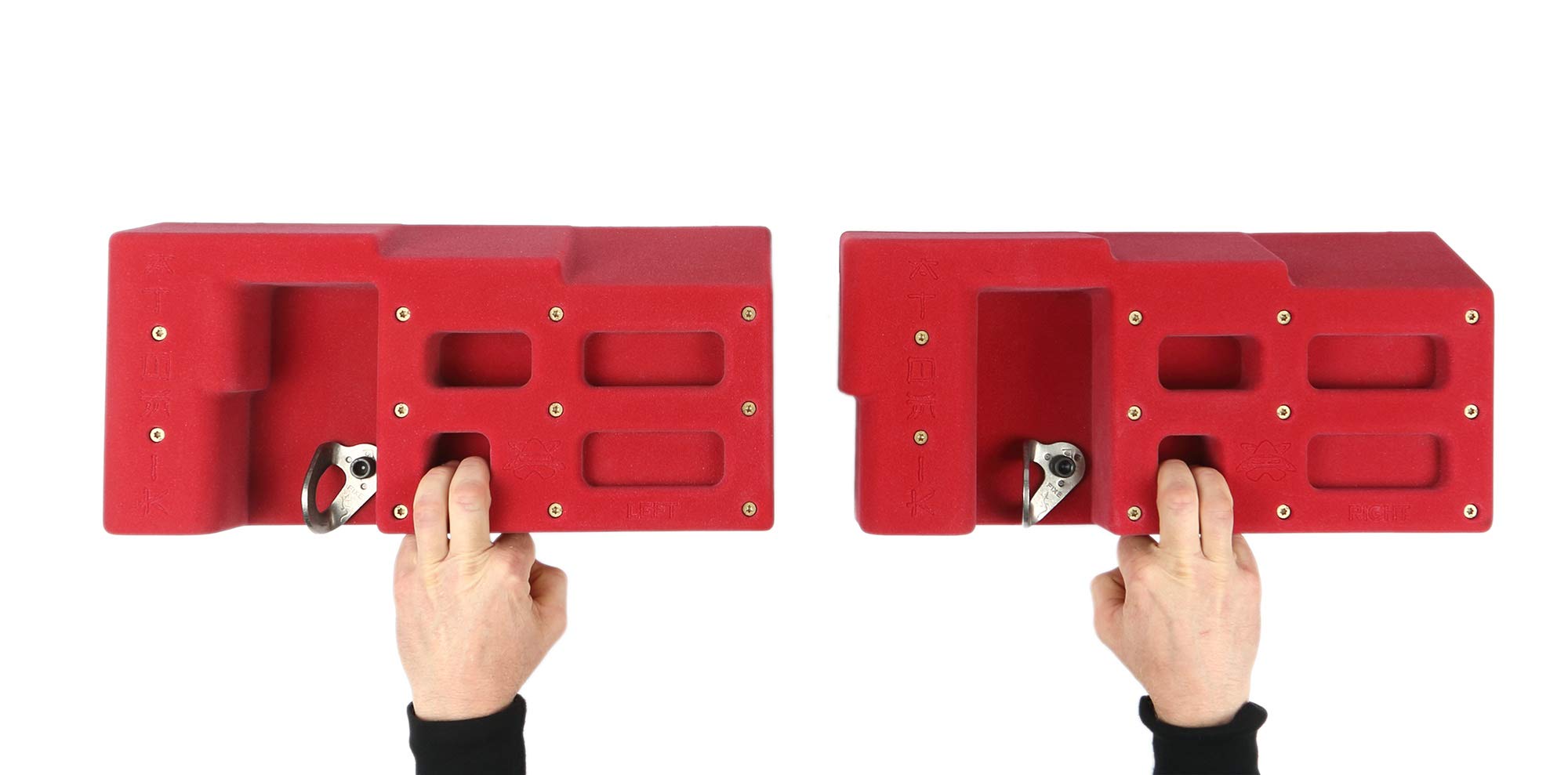 Atomik Red 2-Row Rock Climbing Hangboards - Dual Grip Training Holds for Strength & Endurance - Perfect for Home Gym & Indoor Climbing