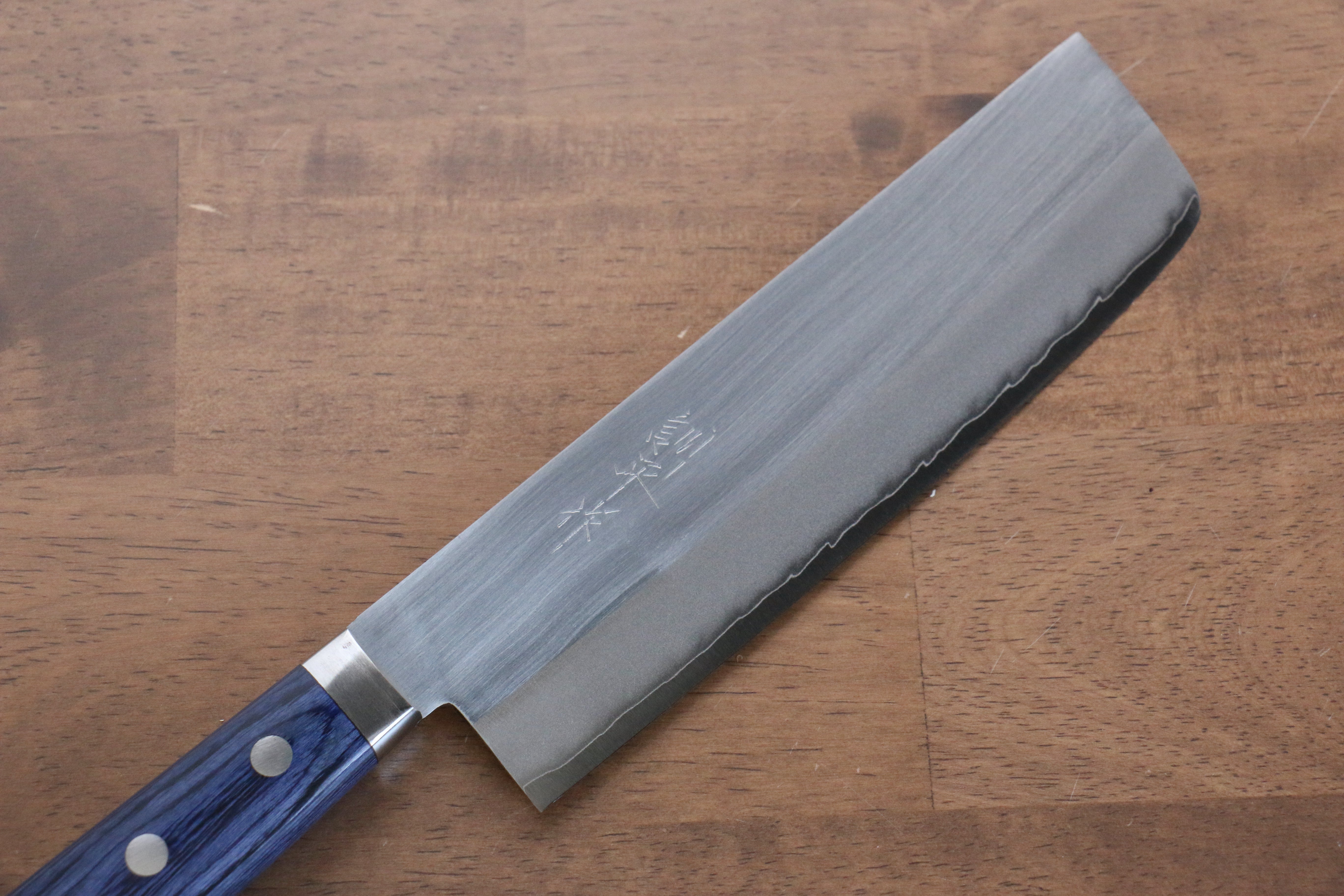Premium Kunihira VG1 Migaki Finished Usuba Knife 165mm - Japanese Blue Pakka Wood Handle - Ideal for Sushi, Vegetables & Precision Cutting
