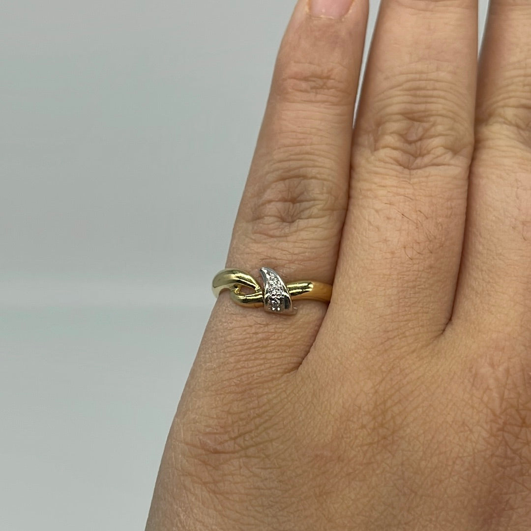 18K Gold Abstract Diamond Ring - 0.02 Carat Total Weight - Size 6 - Elegant Minimalist Jewelry for Women - Perfect for Engagement, Anniversary & Special Occasions