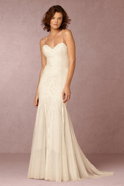 BHLDN Watters Love Marley Wren Gown - Elegant Lace Wedding Dress for Brides, Perfect for Beach, Garden & Romantic Ceremonies