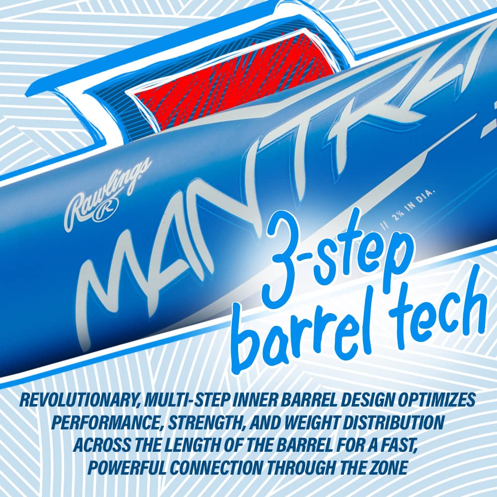 Rawlings Mantra 2.0 Fastpitch Softball Bat -11/-10/-9 Drop | 2-Piece Composite Construction | ASA & USSSA Approved for All Fields | Youth & Adult Sizes | Perfect for Competitive Games & Training Sessions