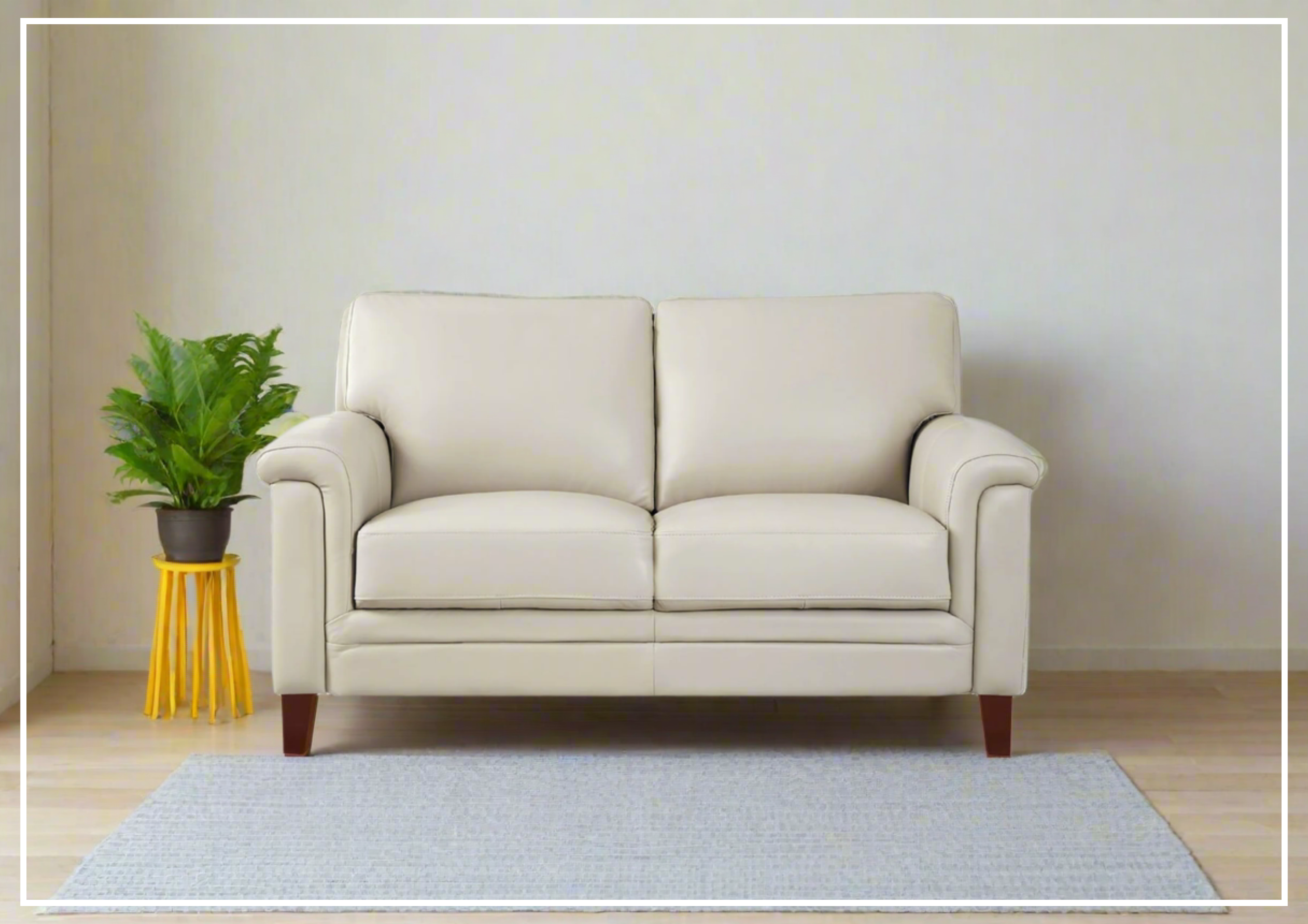 Hydeline Westcott 2-Seater Leather Sofa - Top Grain Genuine Leather, Modern Living Room Furniture for Small Spaces, Perfect for Apartments & Cozy Homes