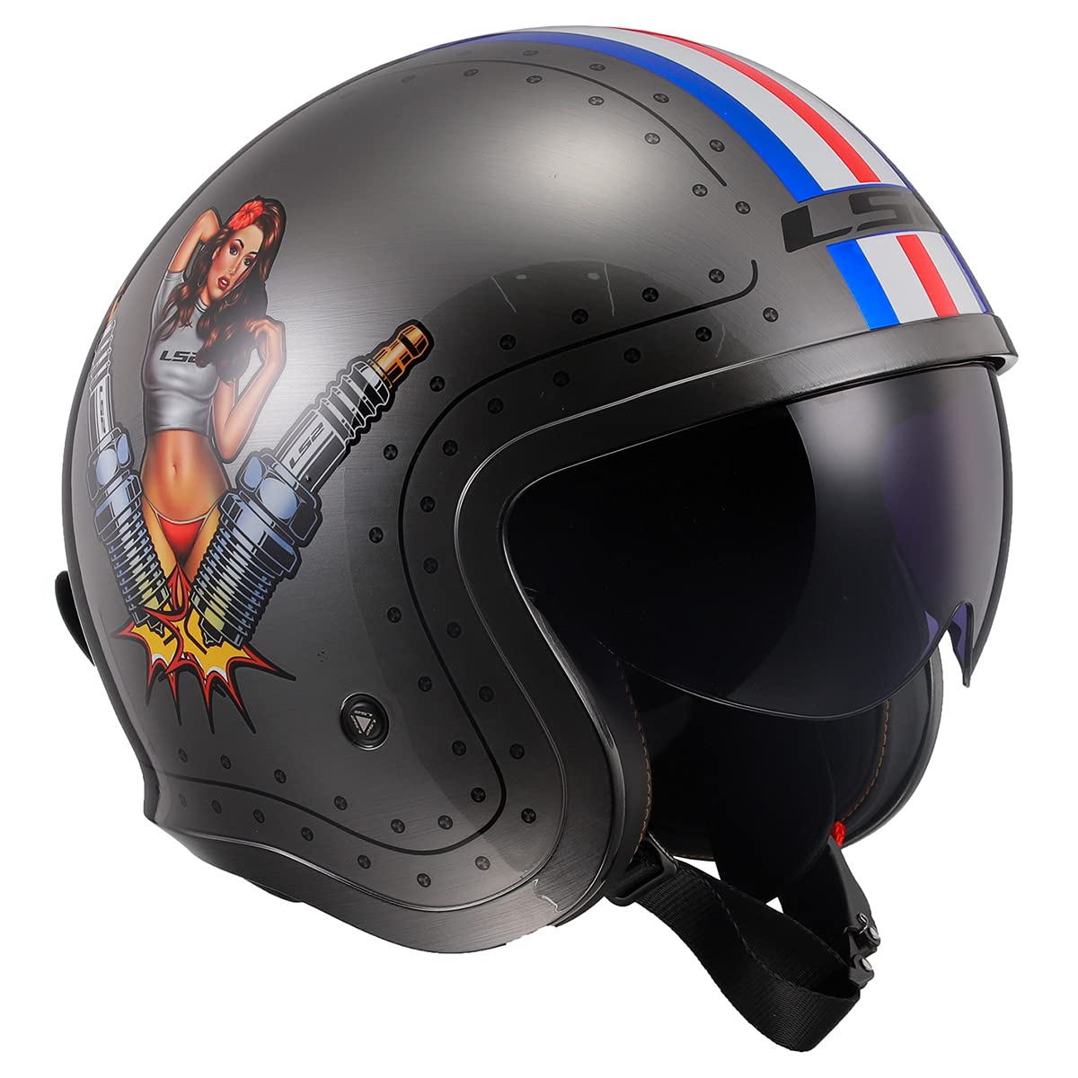 LS2 Open Face Spitfire Motorcycle Helmet - DOT Certified Lightweight Street Bike Helmet for Men & Women - Perfect for Cruiser, Scooter, and Urban Riding