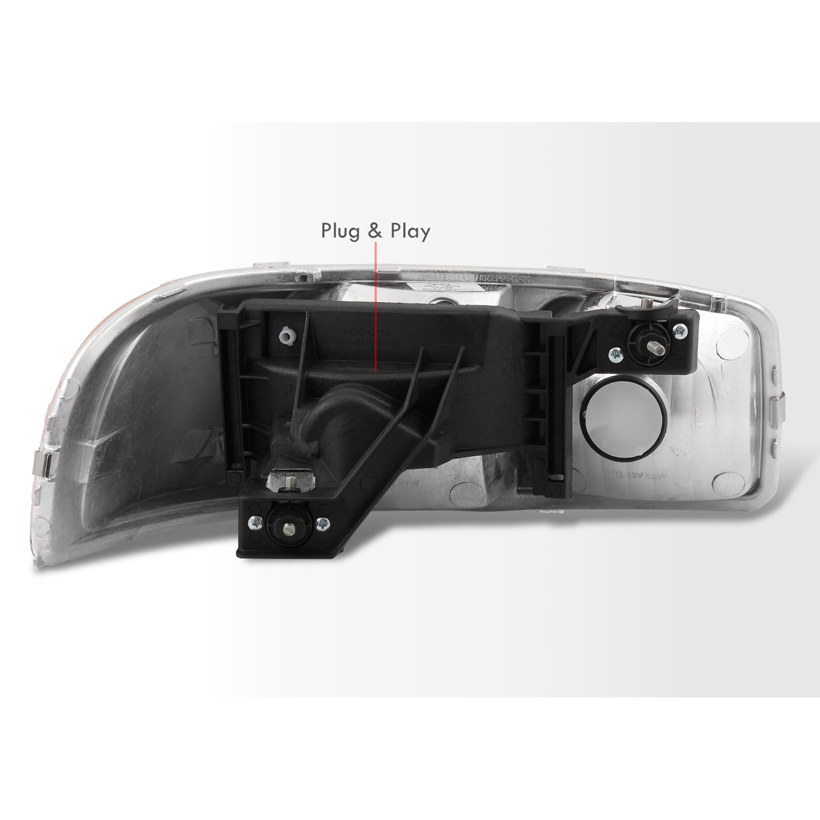 Black Amber Turn Signal Headlights for GMC Sierra Yukon XL 2000-2007 - Offroad & Night Driving