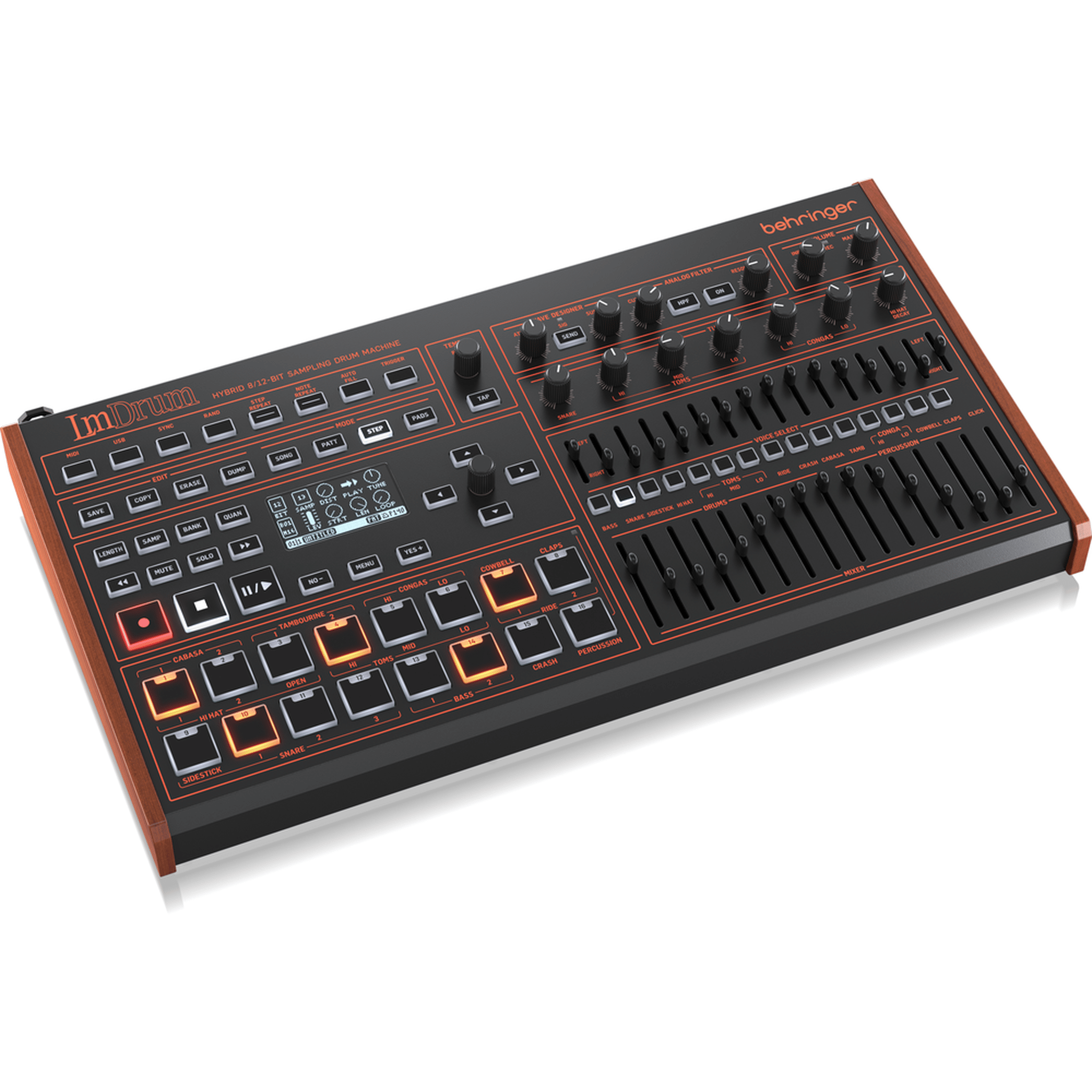 Behringer LM DRUM Classic Hybrid Sampling Drum Machine - Professional Electronic Drum Pad for Music Production, Live Performances & Studio Recording