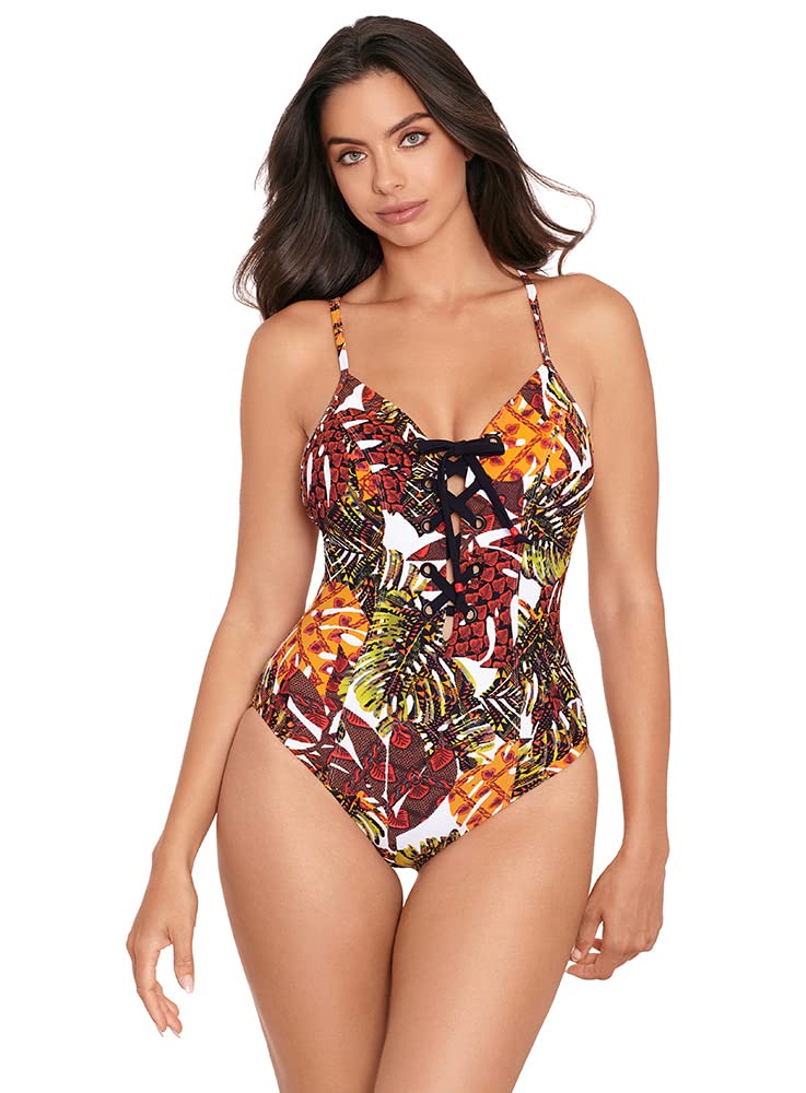 Heidi Soft Cup Lace Up One Piece Swimsuit for Women - Sexy Slimming Bathing Suit with Adjustable Straps | Perfect for Beach Vacations, Pool Parties & Summer Getaways