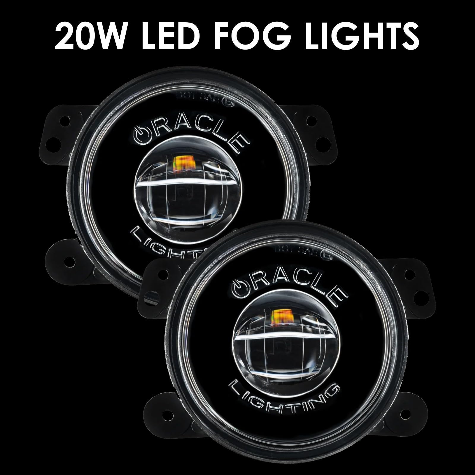 ORACLE Lighting 5846-504 Pair of 20W LED Fog Lights for 2007-2018 Jeep Wrangler JK - High Performance Waterproof Off-Road Lights - Durable Epoxy Sealed Design - Perfect for Night Driving & Off-Road Adventures