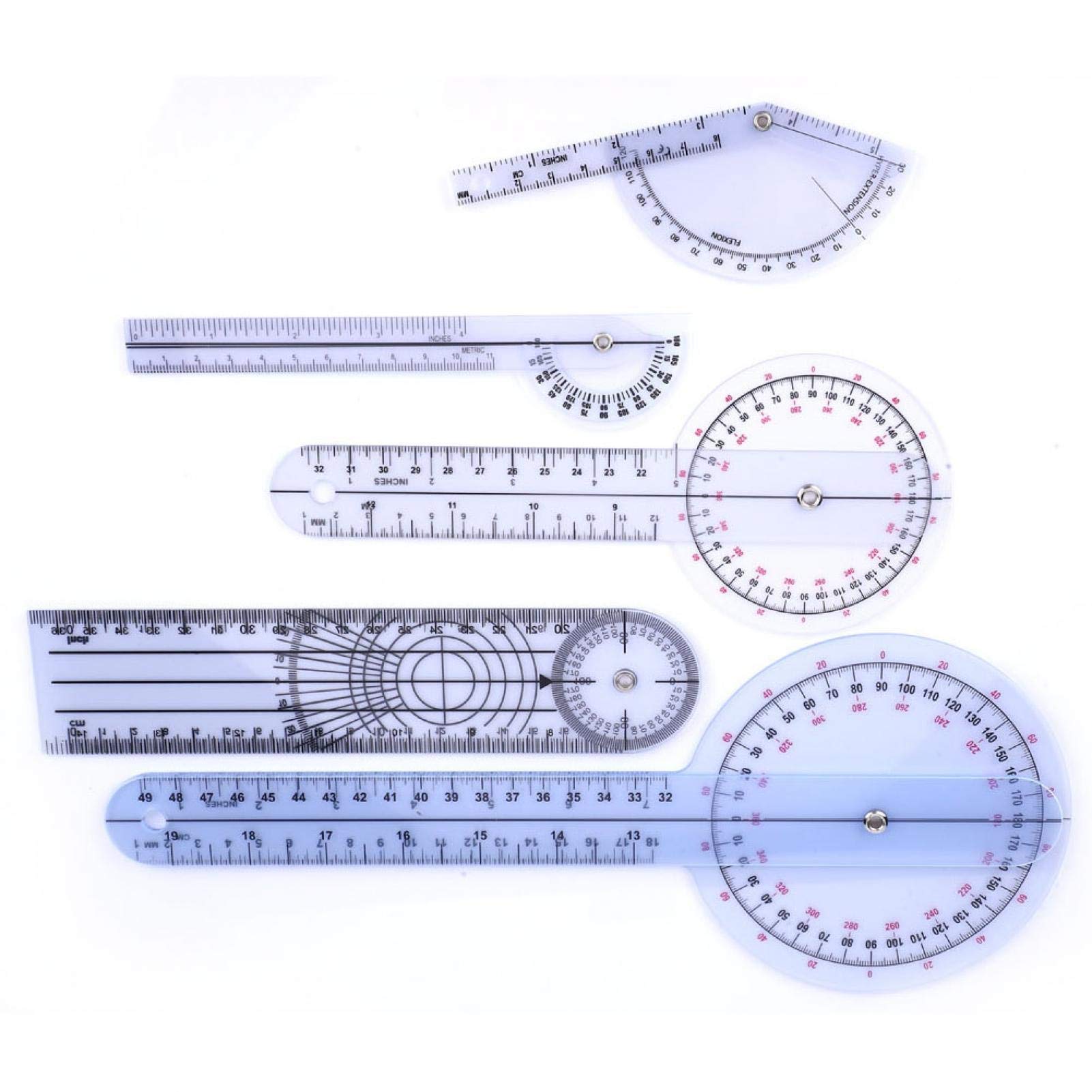 5-Piece Bone Ruler Kit - Accurate Semitransparent Plastic Rulers for Precise Measurements | Portable Measuring Tools for School, Office & Craft Projects | Set of 2