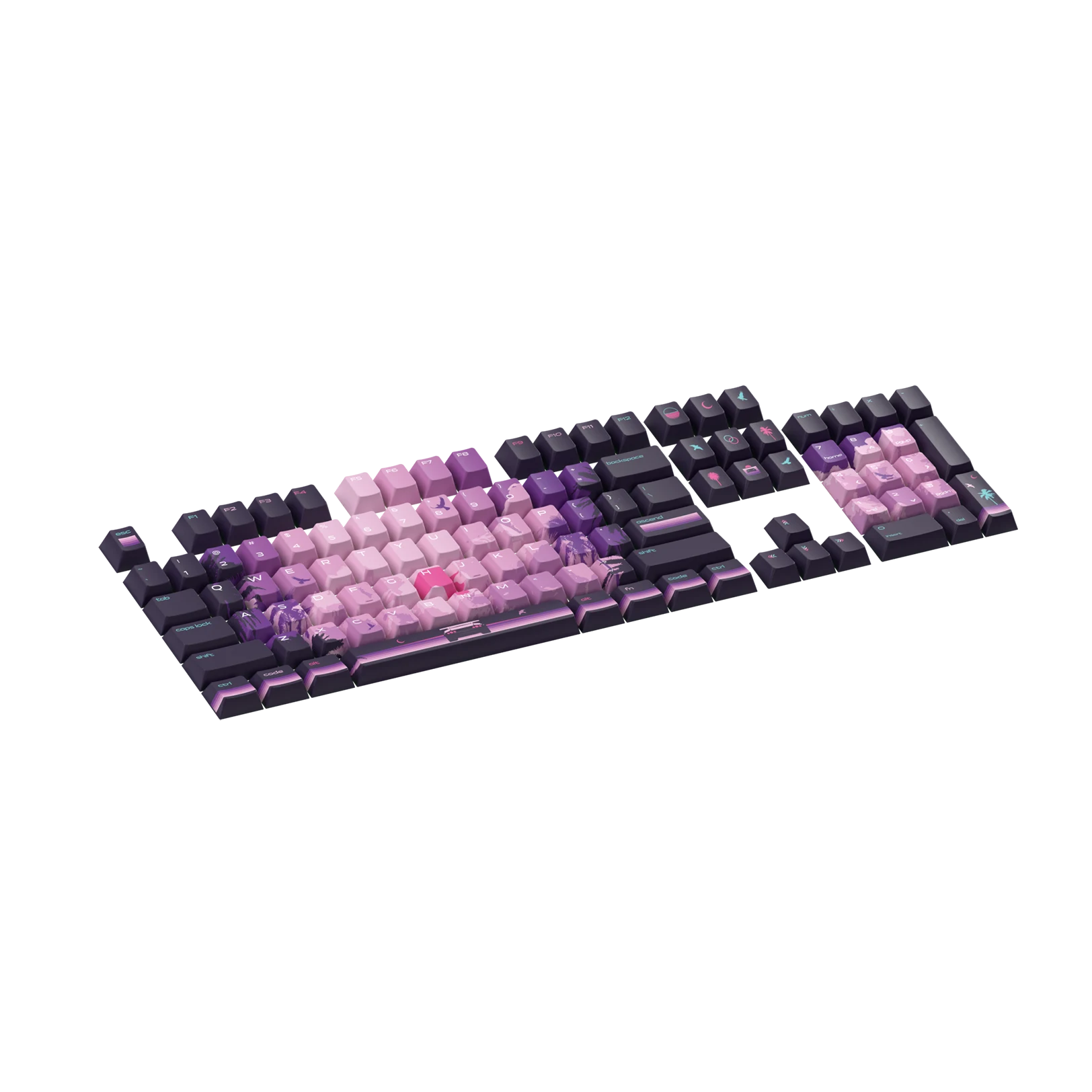 Limited Edition Synth Sunset Keycaps - Custom Mechanical Keyboard Keycaps for Gaming & Typing - Perfect for PC, Mac, and Laptop Keyboards