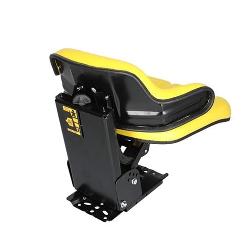Grammer Style Flip-Up Vinyl Seat - Yellow - Compatible with FIAT 70-66, 70-88, 72-93, 80-66, 80-88, 82-93, 88-93, Ford 5161727, Massey Ferguson 1672345M91, 3901773M91 - Perfect for Tractors, Agricultural Equipment & Heavy Machinery Replacement Parts
