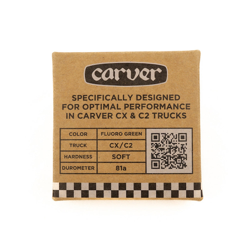 Carver CX/C2 Soft Bushing Set - Green Glow for Skateboards & Longboards - Perfect for Smooth Rides & Enhanced Control