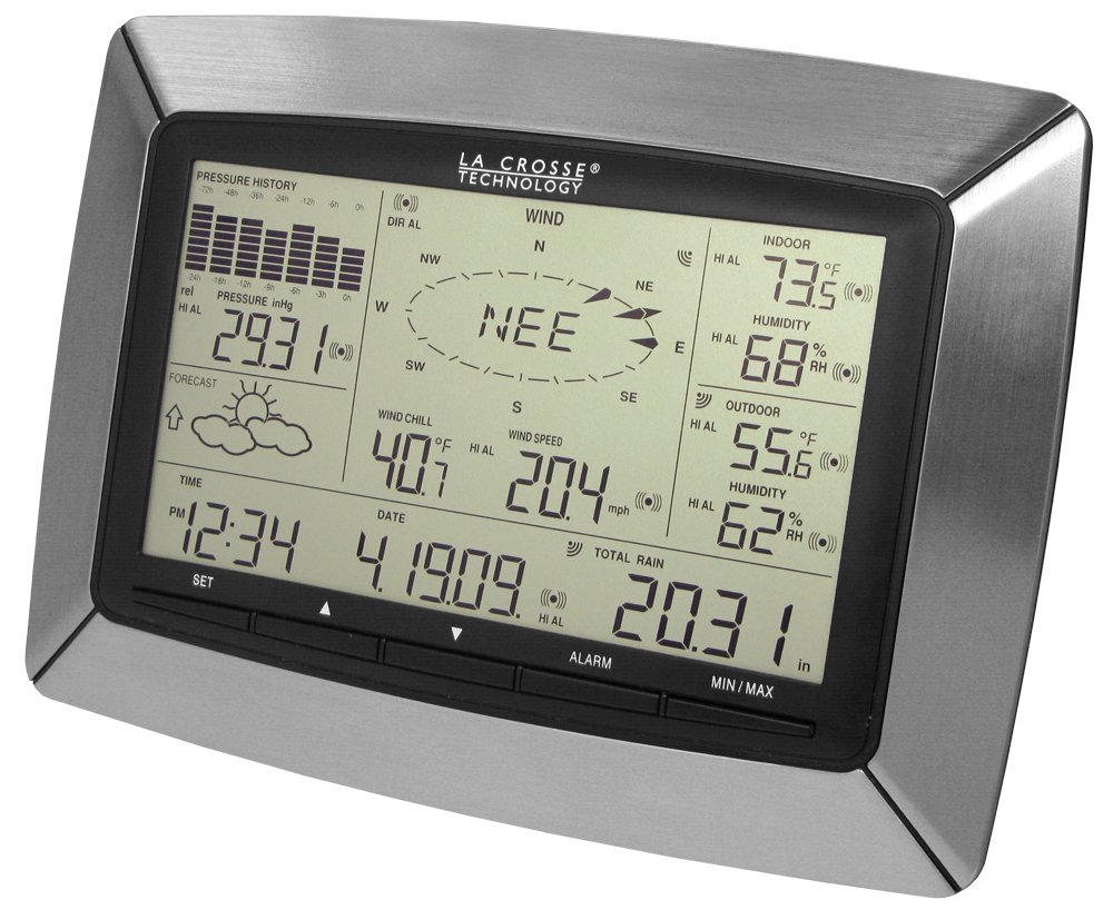 La Crosse Technology WS-2813U-IT Solar-Powered Professional Weather Station with USB Transceiver - Accurate Indoor/Outdoor Temperature Monitoring for Home, Garden & Office
