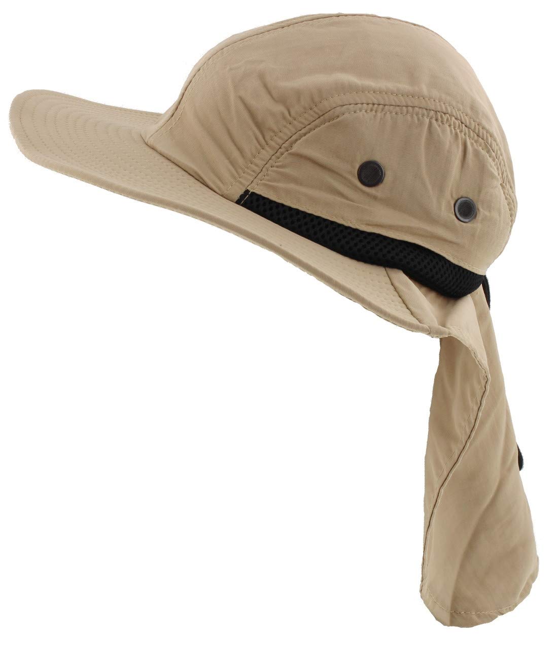 Packable Wide Brim Sun Hat with Neck Flap & Adjustable Headband for Adults & Kids - UPF 50+ UV Protection for Beach, Hiking, Fishing & Outdoor Activities
