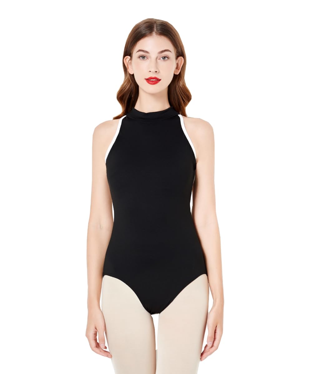 Women's Stretchy Halter Neck Leotard - Ballet Dance & Gymnastics Bodysuit for Adults - Perfect for Ballet Class, Yoga, Dance Practice & Performance