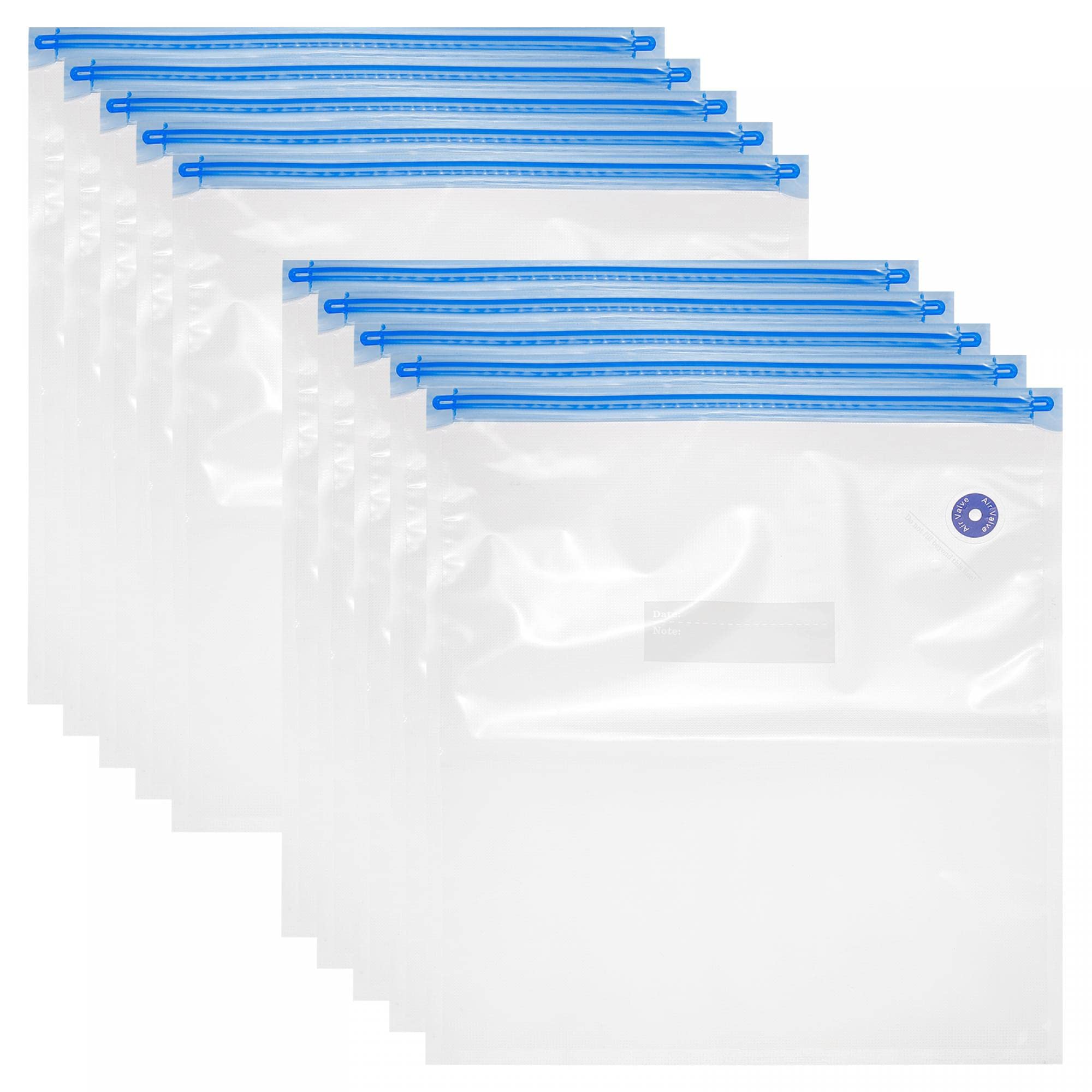 Premium Reusable Vacuum Sealer Bags 10 Pack - 13.4