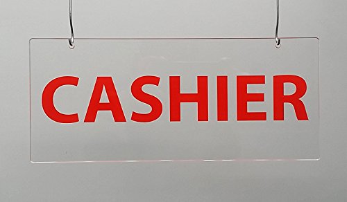 Cashier Red Hanging Sign - Durable Metal Shop Sign for Retail Stores, Restaurants & Businesses - Perfect for Checkout Counters & Point of Sale Areas