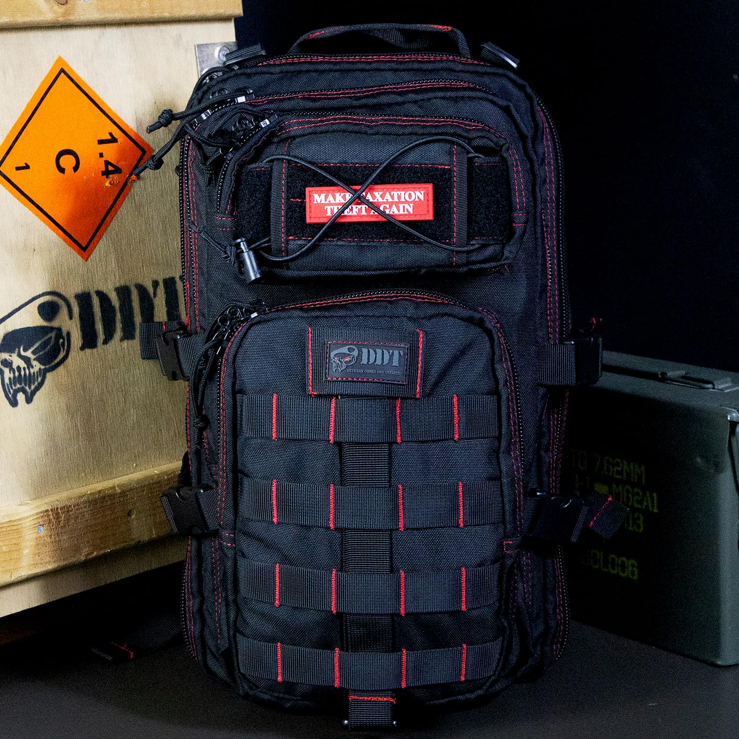 DDT Death Dealer Tactical Anti-Venom 24-Hour Assault EDC Backpack - Bloodline Color | Military-Grade Durable Tactical Pack for Outdoor Survival, Hiking & Emergency Preparedness