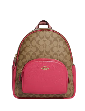 Coach Signature Canvas Court Backpack - Stylish & Durable Women's Backpack for Work, School & Travel