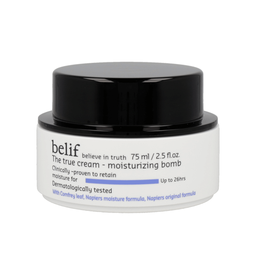 belif The True Cream Moisturizing Bomb 75ml - Deep Hydrating Face Moisturizer for Dry Skin | Day & Night Cream for Glowing Skin | Perfect for Winter Care & Daily Skincare Routine