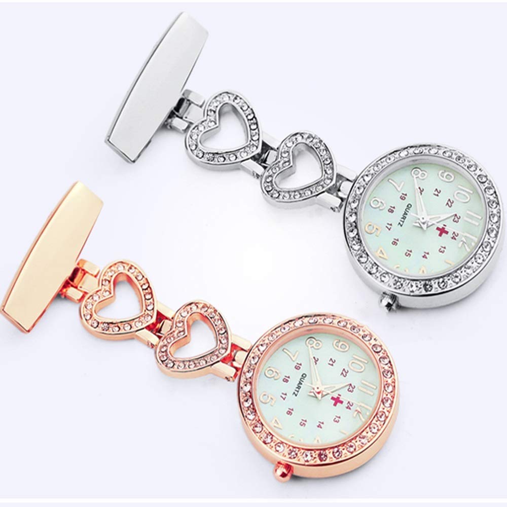 **KJFB Nurse Fob Watch - Silver Quartz Pocket Watch for Nurses & Doctors - Ideal for Medical Professionals, Students & Healthcare Workers - Perfect for Clinical Shifts, Ward Rounds & Patient Care**