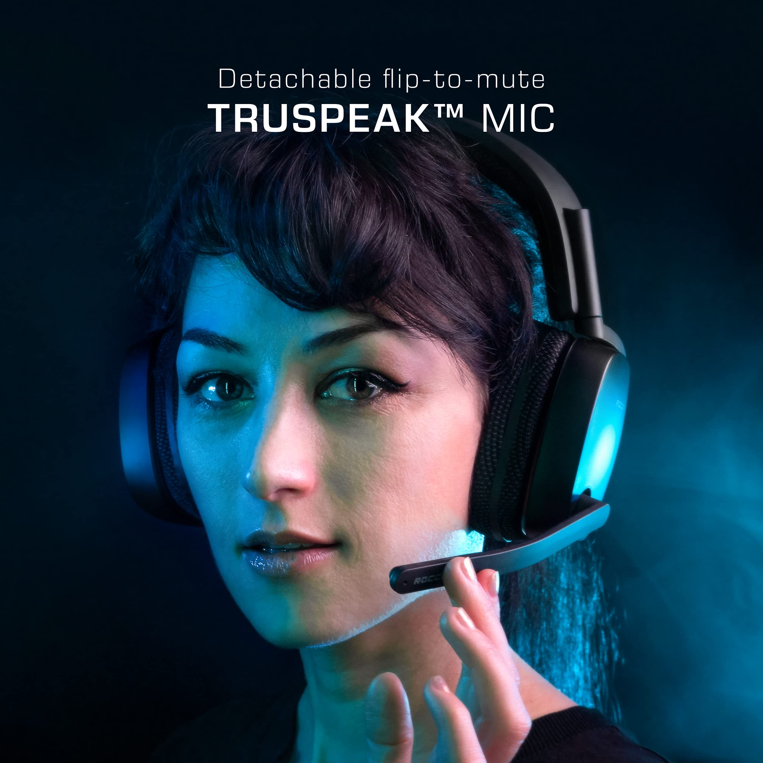 ROCCAT Syn Pro Air Wireless Gaming Headset for PC - Lightweight Design with 3D Surround Sound, Noise-Cancelling Mic, RGB AIMO Lighting & 24-Hour Battery Life - Large Black Computer Headphones for Competitive Gaming, Streaming & Esports