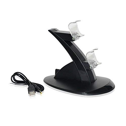 OSTENT USB LED Dual Charger Station Dock for Sony PS4 Wireless Bluetooth Controller - Fast Charging Stand with LED Indicators | Perfect for Gaming Setups & Multi-Device Charging