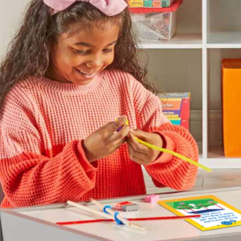 hand2mind Makerspace Task Cards - 36 STEM Learning Activities for Kids (Grades K-2) | Creative Building Projects, Educational Toys & Classroom Supplies | Perfect for Homeschooling & Elementary STEM Labs