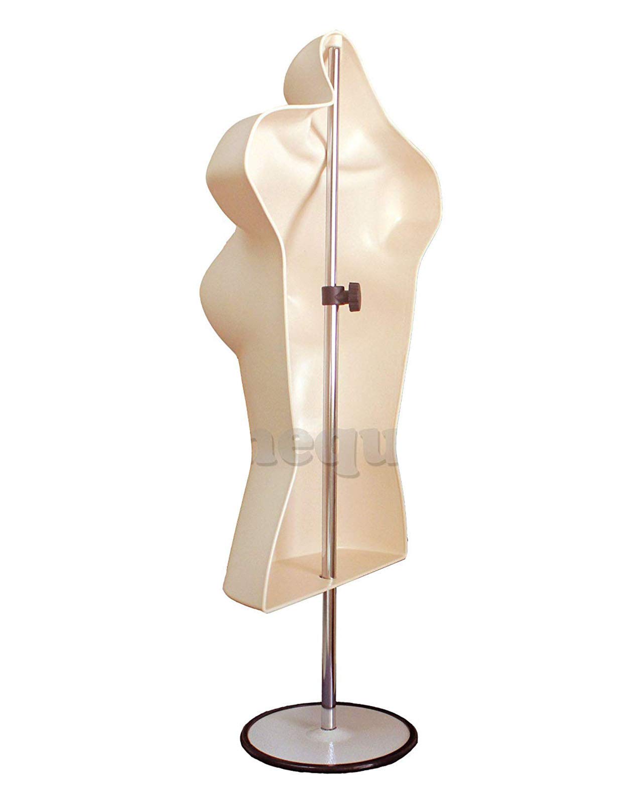 Realistic Male & Female Hollow Back Mannequin Torso Set with Adjustable Metal Stand - Size S/M (4-Pack) for Fashion Display, Photography, and Retail Store Visual Merchandising
