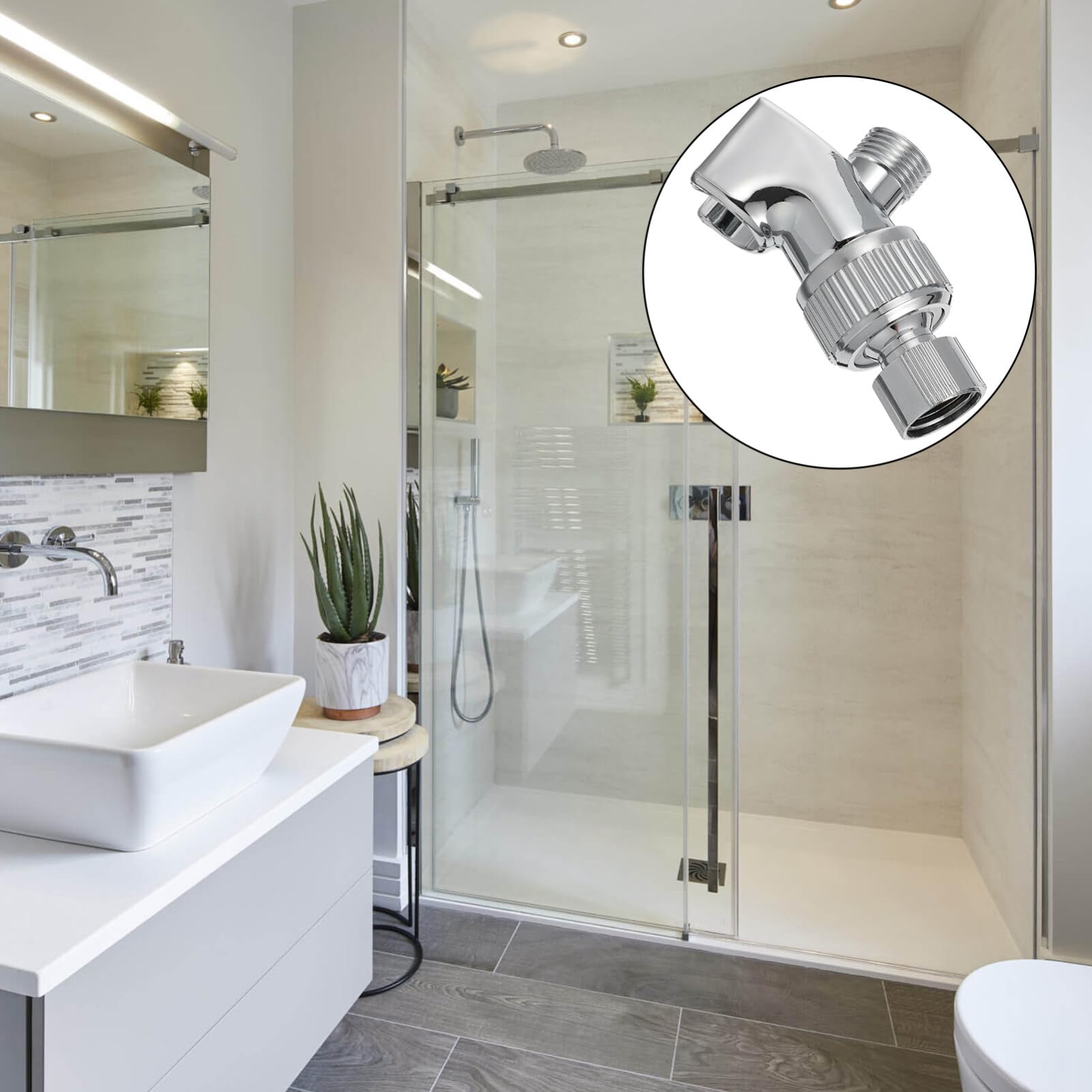 High Pressure Shower Head with Adjustable Wall Mount Bracket - Universal Shower Hose Holder for Handheld Shower Wand - Durable Plastic Shower Accessories for Bathroom Renovation & Spa-Like Experience