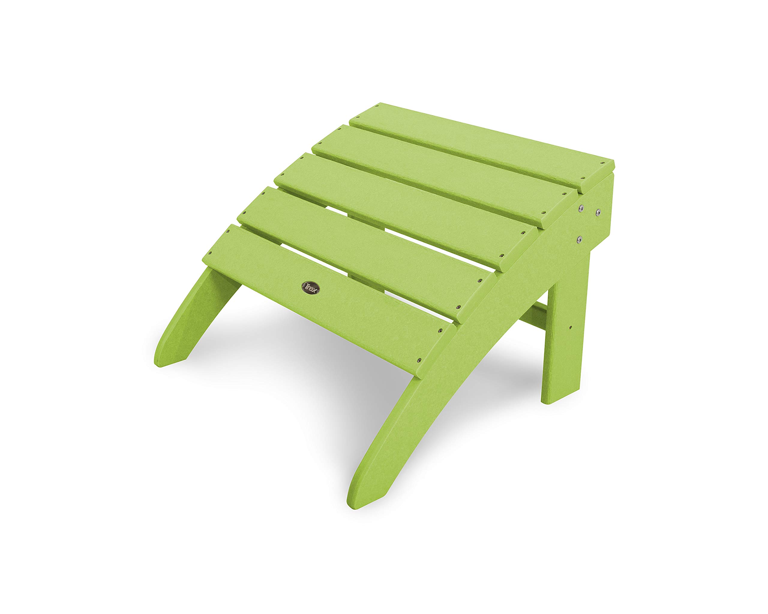 Trex Outdoor Furniture Yacht Club Ottoman in Lime Green - Weather-Resistant Patio Footrest for Poolside, Deck & Backyard Relaxation
