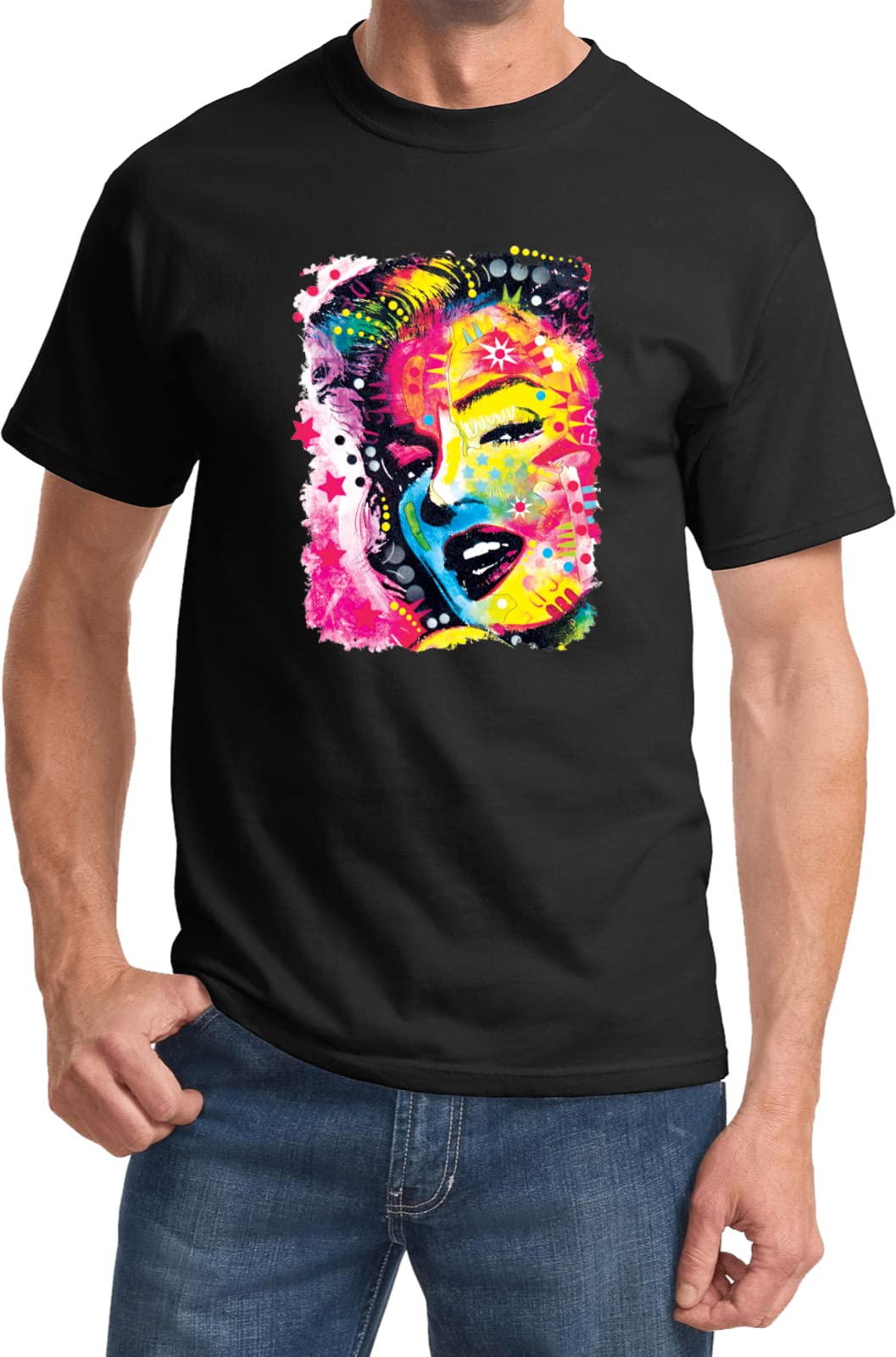 Vintage Marilyn Monroe Portrait T-Shirt - Colorful Retro Pop Art Graphic Tee for Women & Men - Perfect for Casual Wear, Concerts & 60s Themed Parties