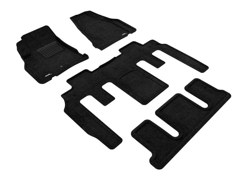 3D Maxpider Custom Fit Floor Mats for 2009-2017 Chevrolet Traverse with Bucket Seats - Premium All-Weather Protection for 1st, 2nd & 3rd Row (Black) - Perfect for Family Road Trips and Daily Commutes