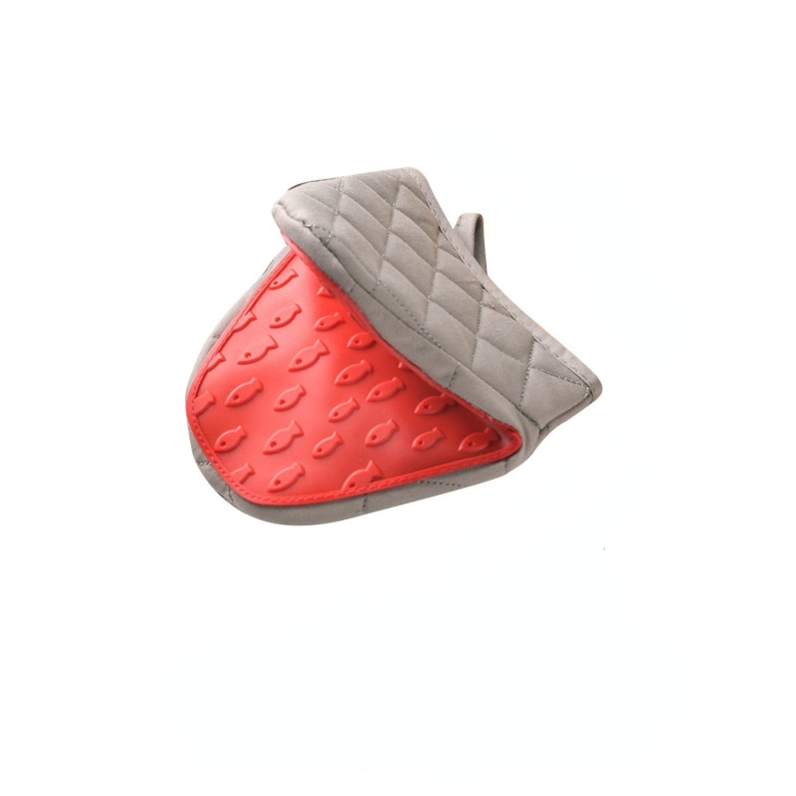 Heat-Resistant Silicone Oven Mitts & Pot Holders - 2 Pack Non-Slip Mini Pinch Grips for Cooking, Baking, BBQ - Red Insulated Oven Gloves with Hanging Loop (13x14.5cm) - Perfect for Kitchen, Grilling, and Hot Dish Handling